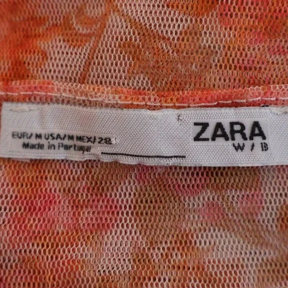 Zara Floral Sheer Mesh Top Womens Y2K Fairy Grunge Romantic Indie‎ Sleaze Size M - Picture 5 of 9